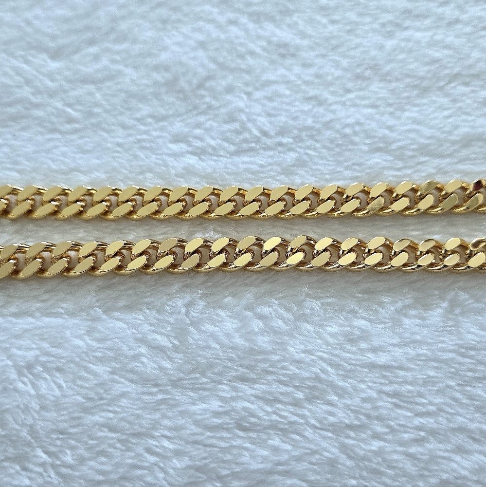 Eye👁 Candy🍬 Gold💛 Flat Cuban🇨🇺 Link Chain⛓️ With Heart♥️ Pendant - NWT - Picture 12 of 16